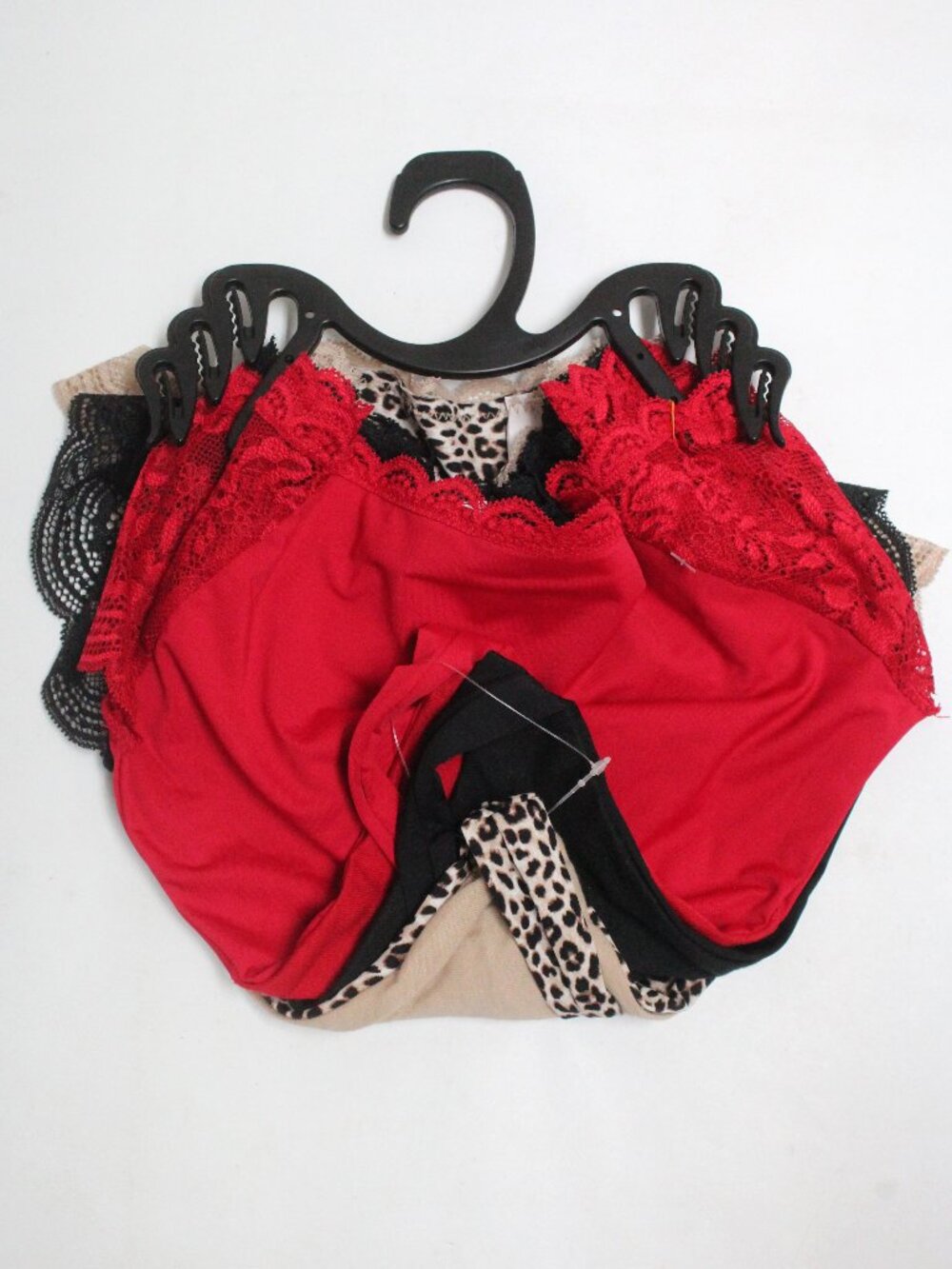 Joyspun New 3 Pair Women's XXXL or 22 Lacy Thongs - Red, Black & Animal Print
